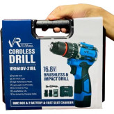 دریل شارژی ویوارکس مدل VR1610V-21BL با ۲ باتری و موتور براشلس